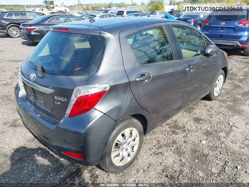 2012 TOYOTA YARIS VIN JTDKTUD38CD539605 — фото 4