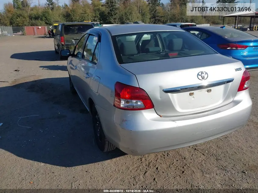 2012 TOYOTA YARIS VIN JTDBT4K33CL013696 — фото 3