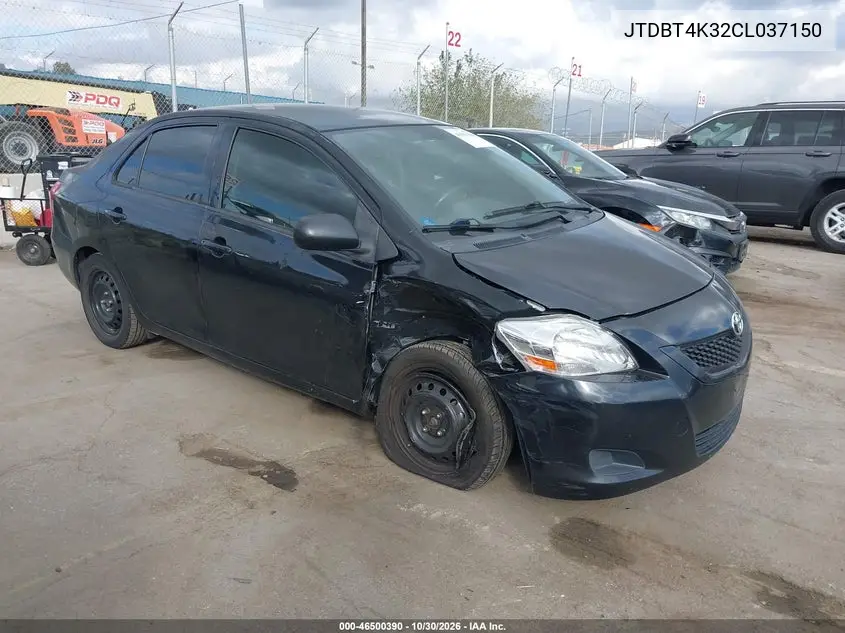 TOYOTA YARIS 2012, VIN JTDBT4K32CL037150
