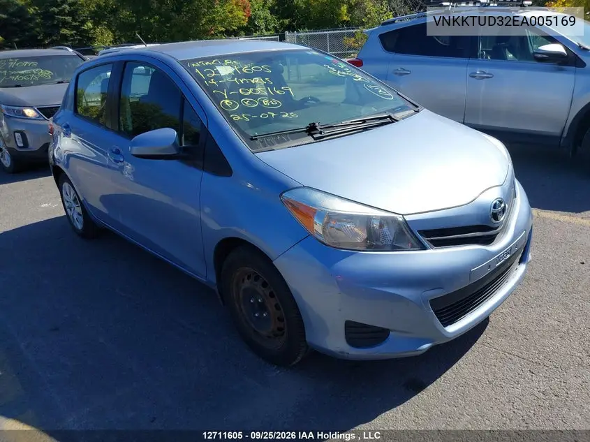 TOYOTA YARIS 2014, VIN VNKKTUD32EA005169