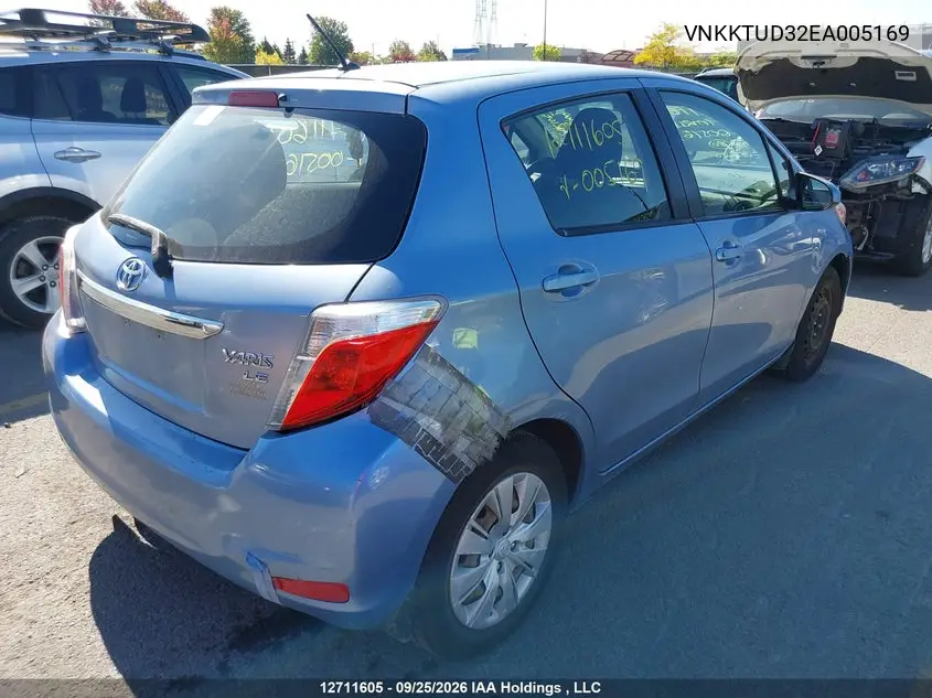 2014 TOYOTA YARIS VIN VNKKTUD32EA005169 — фото 4
