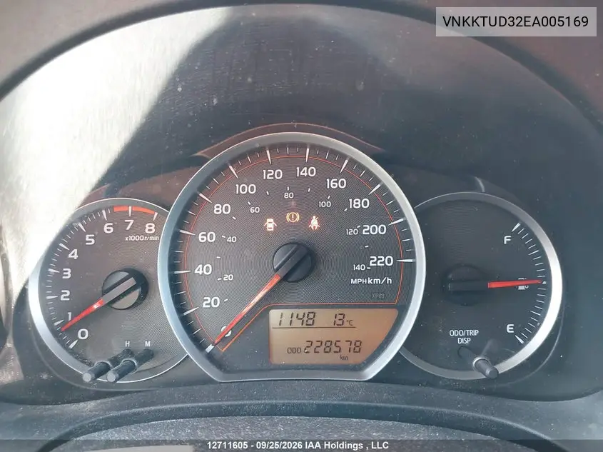 2014 TOYOTA YARIS VIN VNKKTUD32EA005169 — фото 7