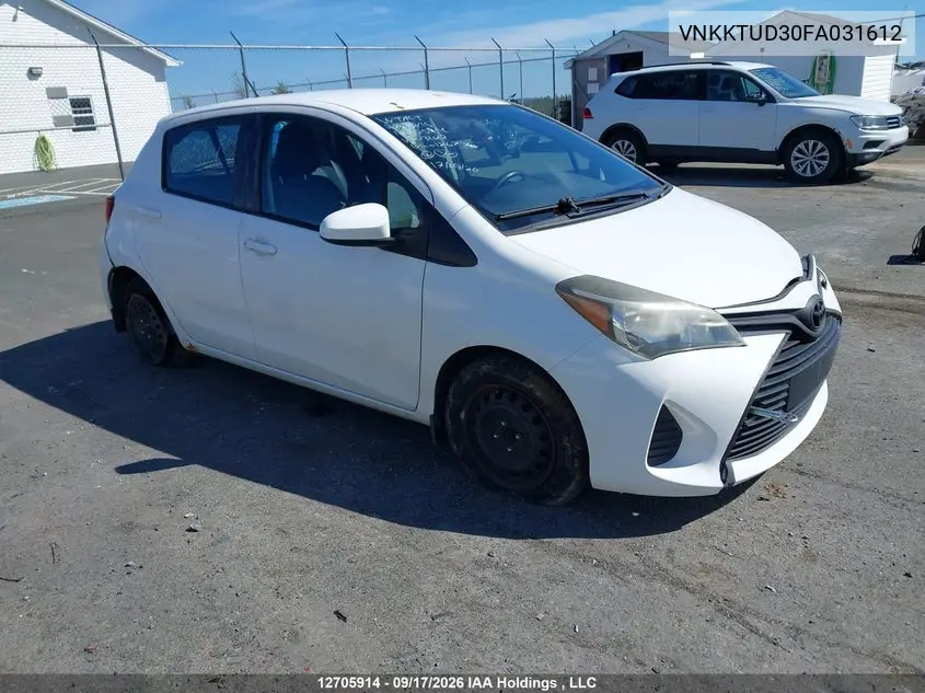 TOYOTA YARIS 2015, VIN VNKKTUD30FA031612