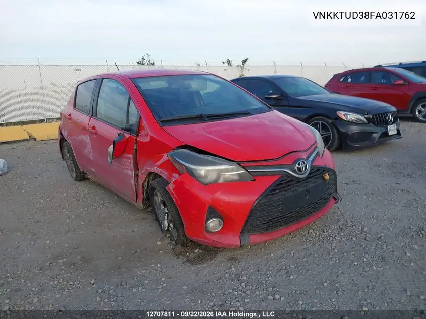 TOYOTA YARIS 2015, VIN VNKKTUD38FA031762
