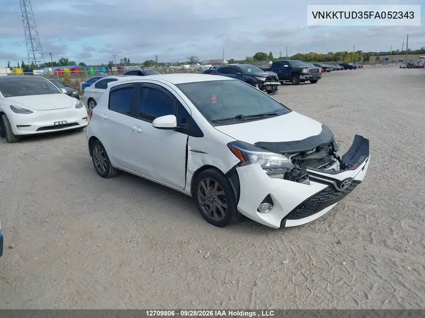 TOYOTA YARIS 2015, VIN VNKKTUD35FA052343