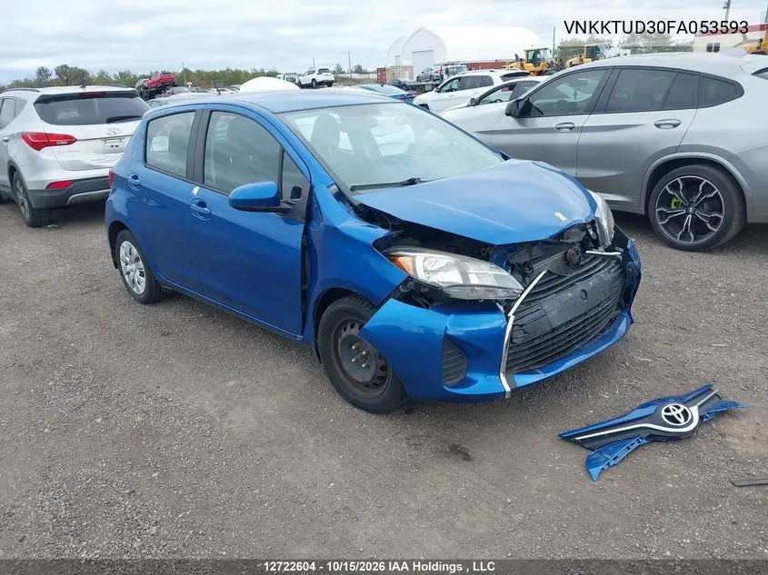 TOYOTA YARIS 2015, VIN VNKKTUD30FA053593