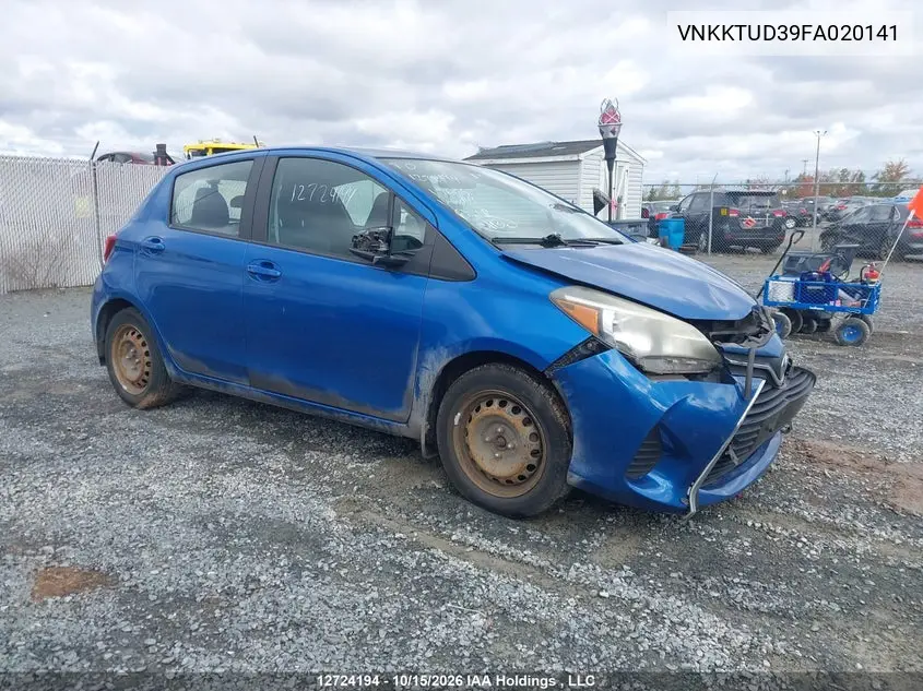 TOYOTA YARIS 2015, VIN VNKKTUD39FA020141