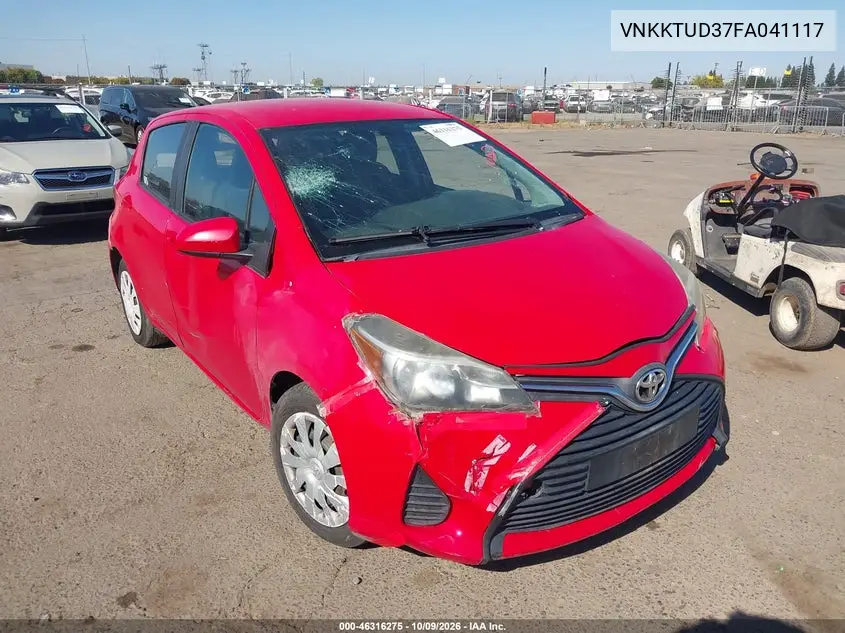 TOYOTA YARIS 2015, VIN VNKKTUD37FA041117
