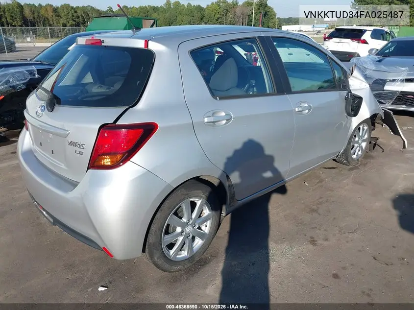 2015 TOYOTA YARIS VIN VNKKTUD34FA025487 — фото 4