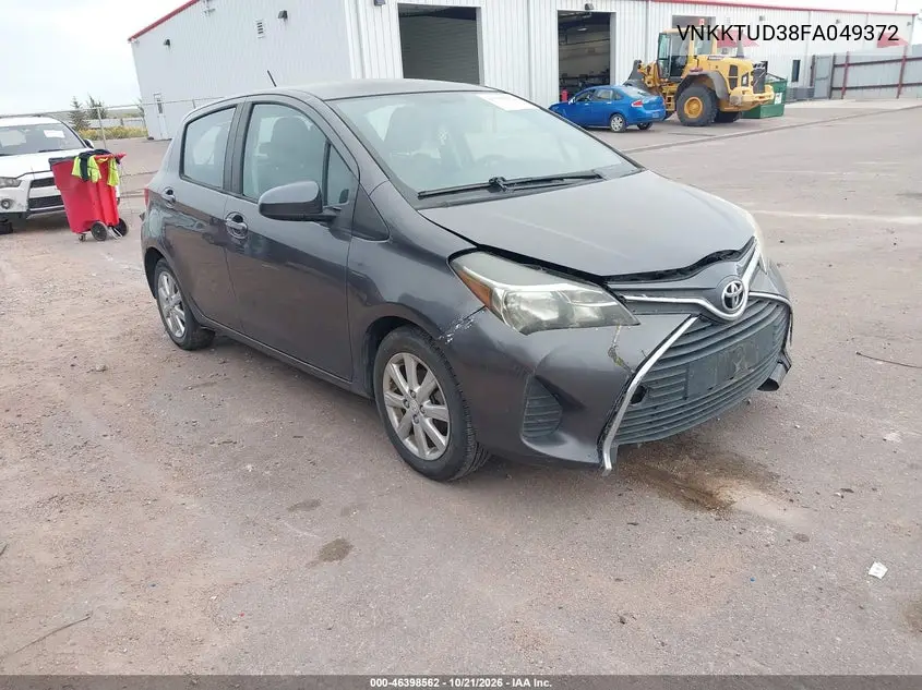 TOYOTA YARIS 2015, VIN VNKKTUD38FA049372
