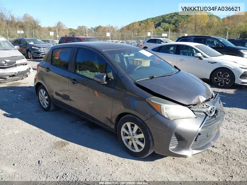 TOYOTA YARIS 2015, VIN VNKKTUD34FA036621