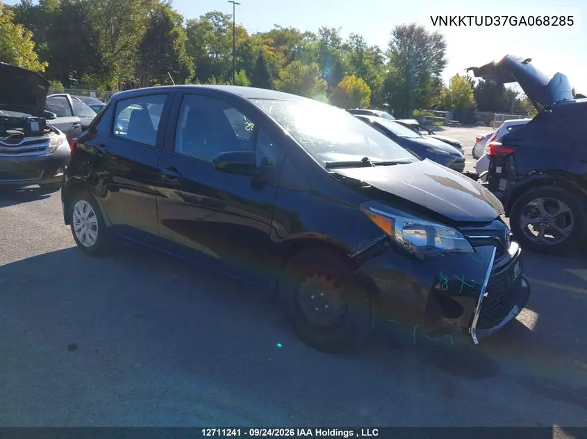 TOYOTA YARIS 2016, VIN VNKKTUD37GA068285
