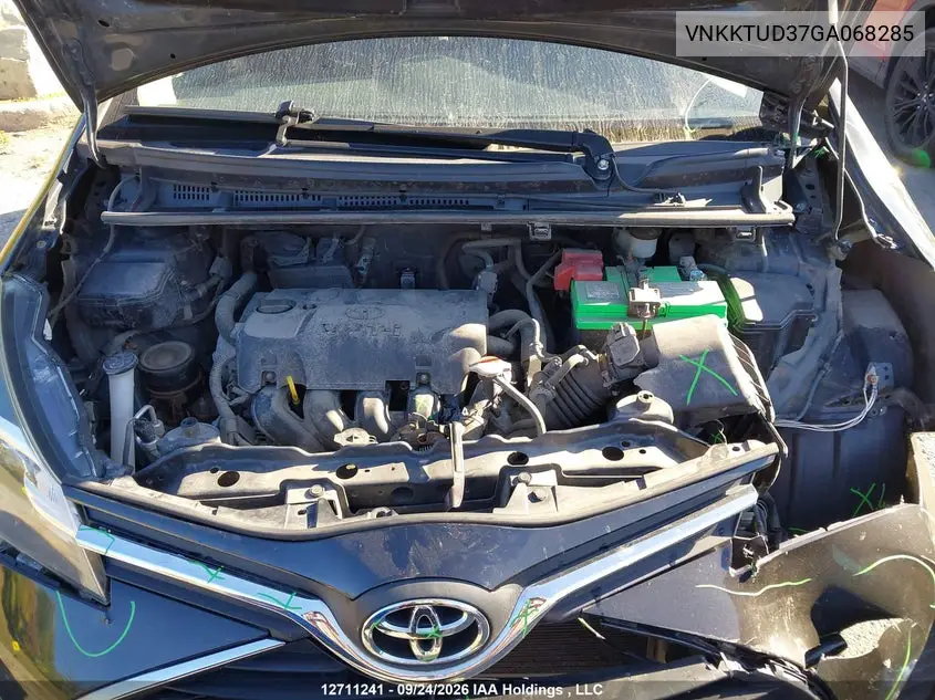 2016 TOYOTA YARIS VIN VNKKTUD37GA068285 — фото 10