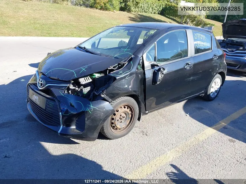 2016 TOYOTA YARIS VIN VNKKTUD37GA068285 — фото 2