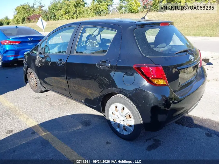 2016 TOYOTA YARIS VIN VNKKTUD37GA068285 — фото 3