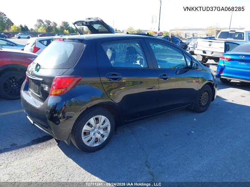 2016 TOYOTA YARIS VIN VNKKTUD37GA068285 — фото 4