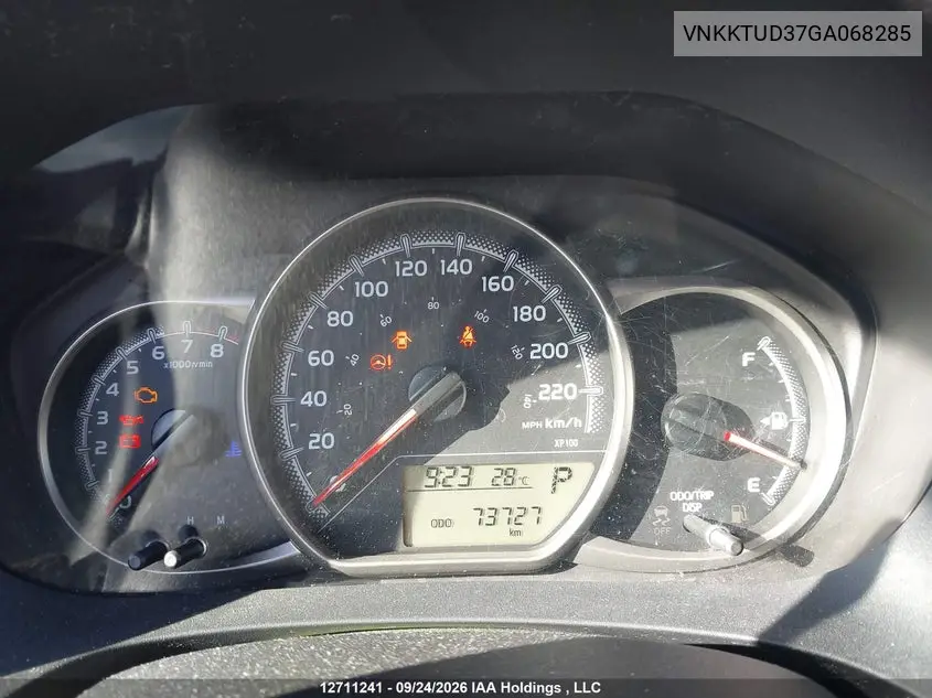 2016 TOYOTA YARIS VIN VNKKTUD37GA068285 — фото 7