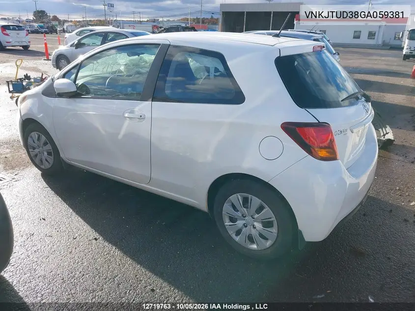 2016 TOYOTA YARIS VIN VNKJTUD38GA059381 — фото 3
