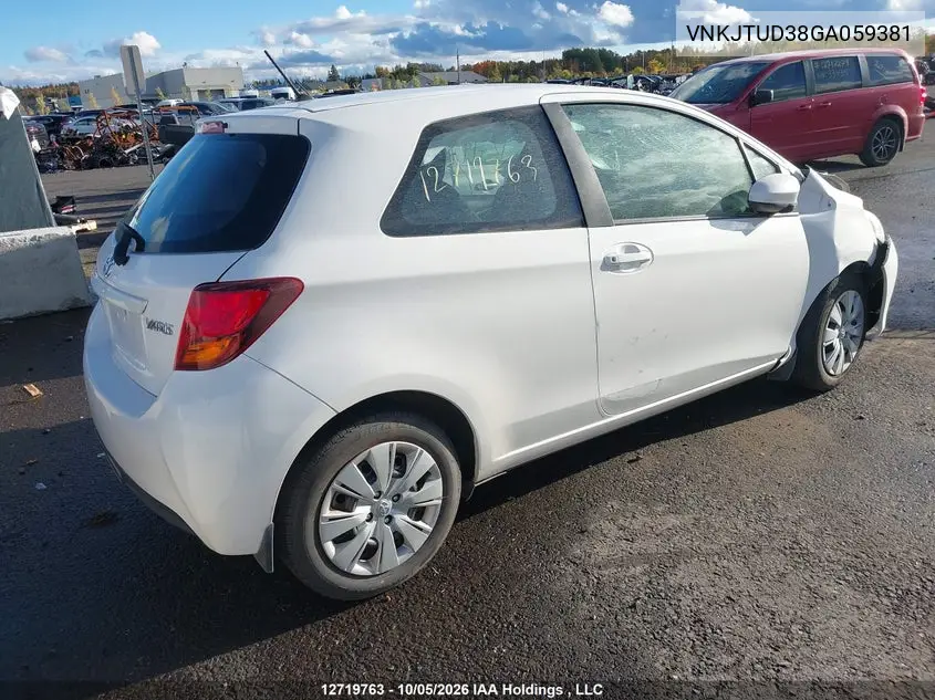 2016 TOYOTA YARIS VIN VNKJTUD38GA059381 — фото 4
