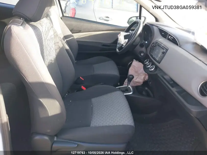 2016 TOYOTA YARIS VIN VNKJTUD38GA059381 — фото 5