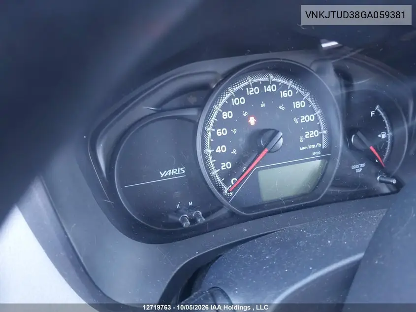 2016 TOYOTA YARIS VIN VNKJTUD38GA059381 — фото 7