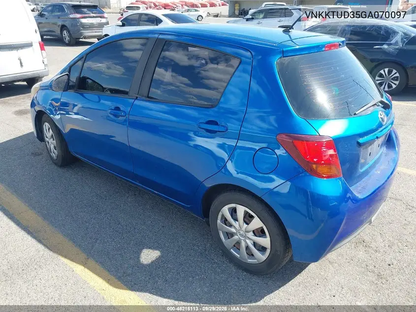 2016 TOYOTA YARIS VIN VNKKTUD35GA070097 — фото 3