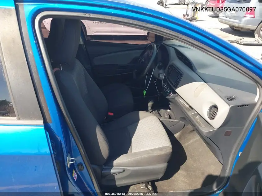 2016 TOYOTA YARIS VIN VNKKTUD35GA070097 — фото 5