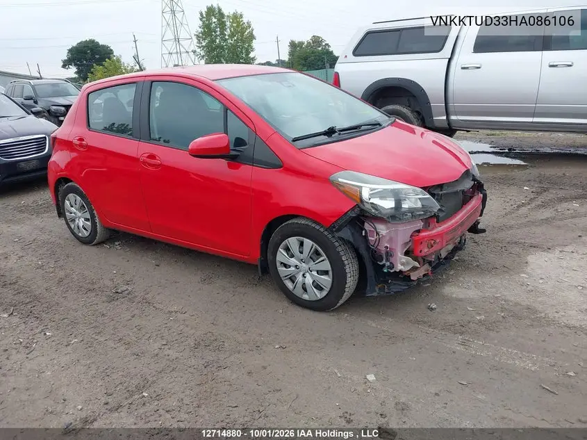 TOYOTA YARIS 2017, VIN VNKKTUD33HA086106