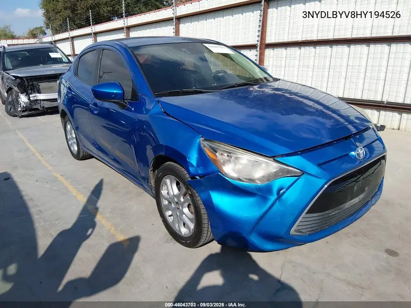 TOYOTA YARIS 2017, VIN 3MYDLBYV8HY194526