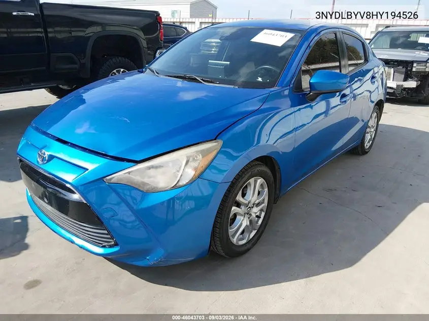 2017 TOYOTA YARIS VIN 3MYDLBYV8HY194526 — фото 2