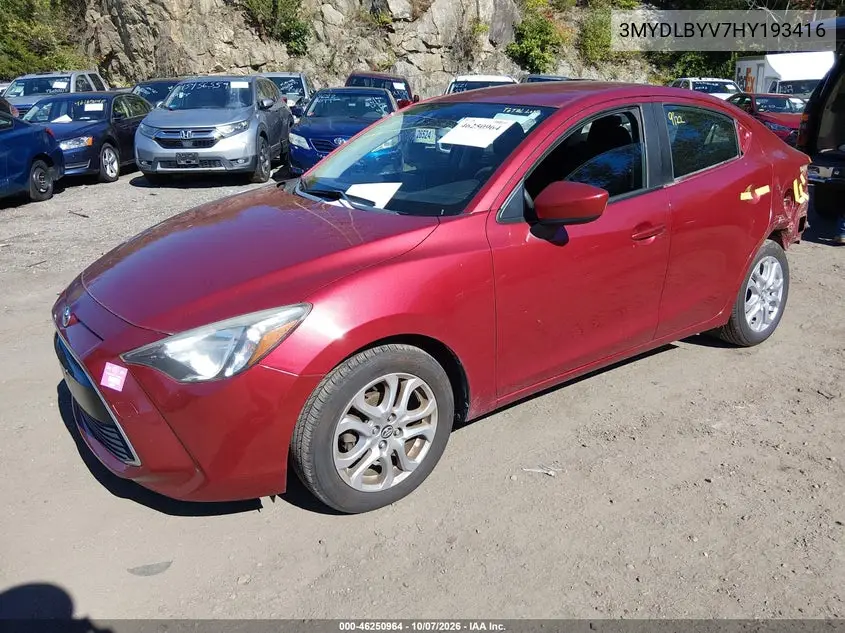 2017 TOYOTA YARIS VIN 3MYDLBYV7HY193416 — фото 2