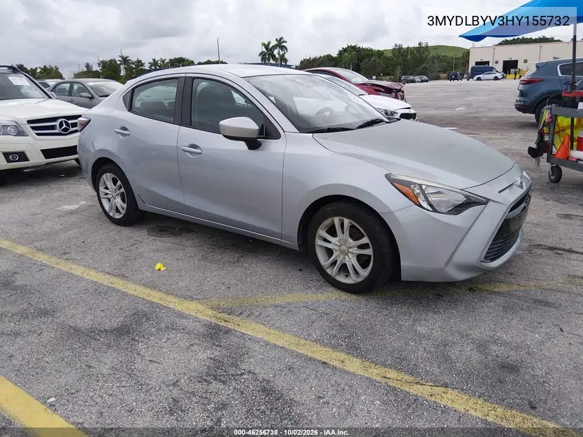 TOYOTA YARIS 2017, VIN 3MYDLBYV3HY155732