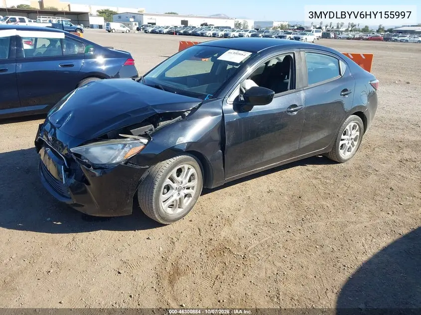 2017 TOYOTA YARIS VIN 3MYDLBYV6HY155997 — фото 2