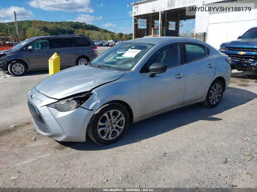 2017 TOYOTA YARIS VIN 3MYDLBYV5HY188179 — фото 2