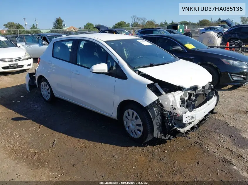 TOYOTA YARIS 2017, VIN VNKKTUD37HA085136