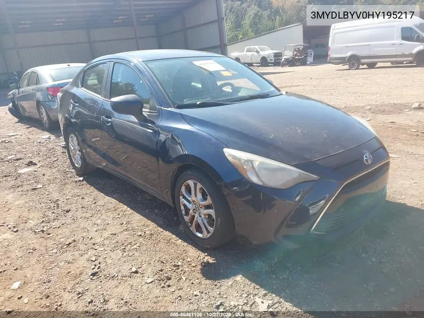 TOYOTA YARIS 2017, VIN 3MYDLBYV0HY195217