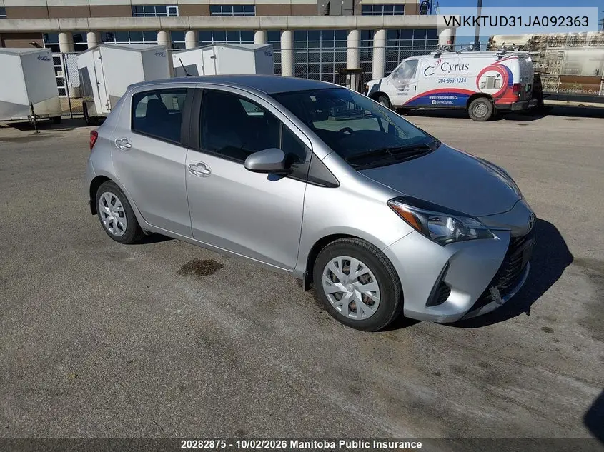 TOYOTA YARIS 2018, VIN VNKKTUD31JA092363