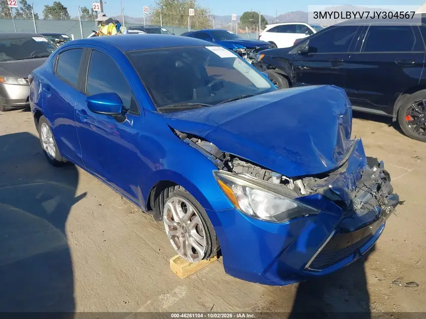 TOYOTA YARIS 2018, VIN 3MYDLBYV7JY304567
