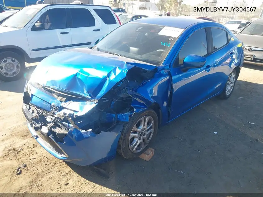 2018 TOYOTA YARIS VIN 3MYDLBYV7JY304567 — фото 2