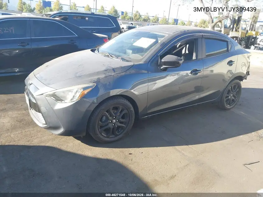 2018 TOYOTA YARIS VIN 3MYDLBYV1JY309439 — фото 2