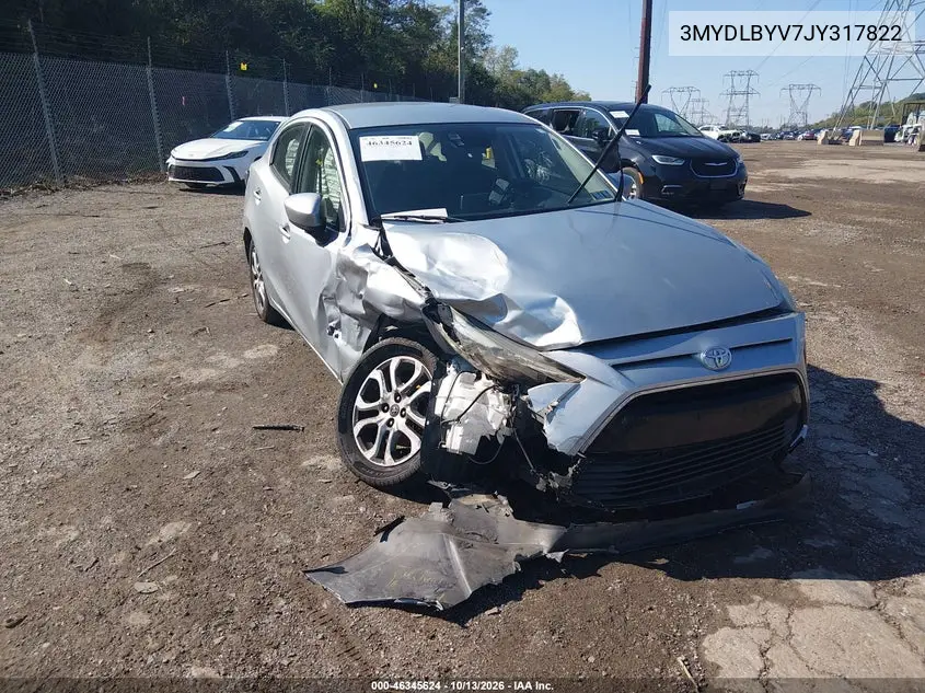 TOYOTA YARIS 2018, VIN 3MYDLBYV7JY317822