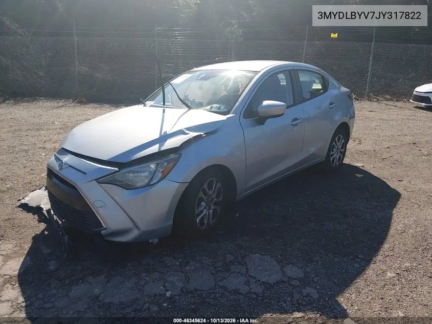 2018 TOYOTA YARIS VIN 3MYDLBYV7JY317822 — фото 2