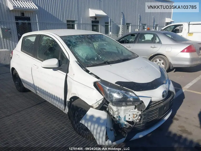 TOYOTA YARIS 2019, VIN VNKKTUD35KA103785