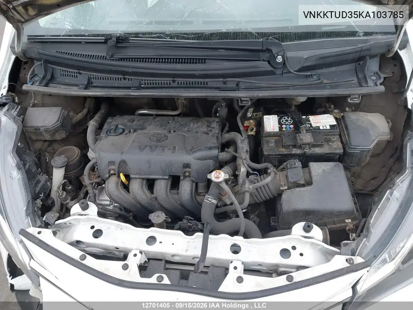 2019 TOYOTA YARIS VIN VNKKTUD35KA103785 — фото 10