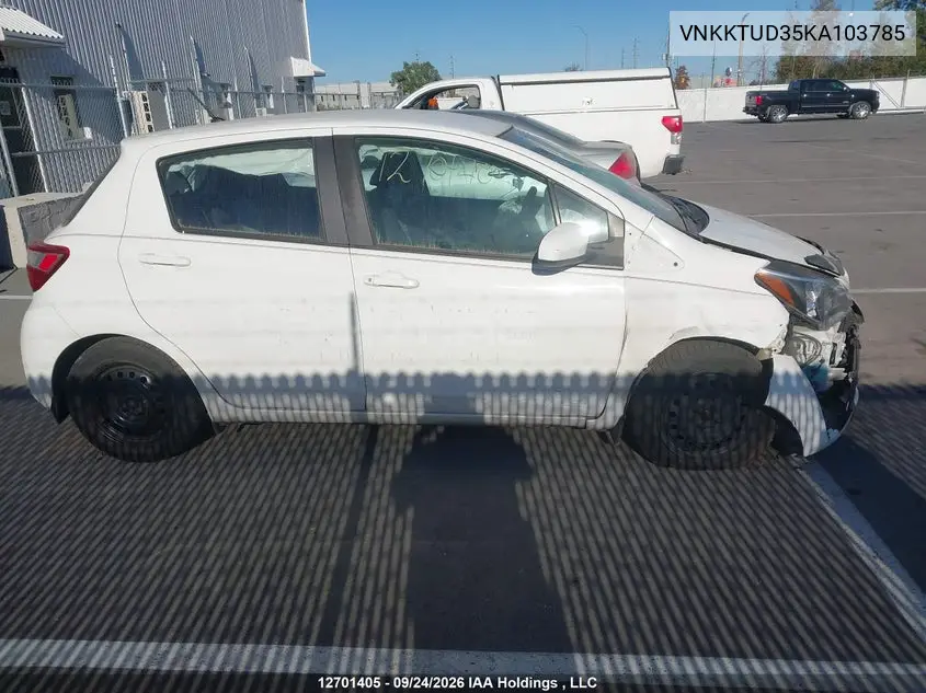 2019 TOYOTA YARIS VIN VNKKTUD35KA103785 — фото 14