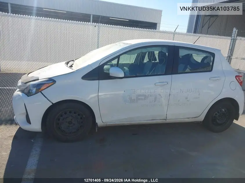 2019 TOYOTA YARIS VIN VNKKTUD35KA103785 — фото 15