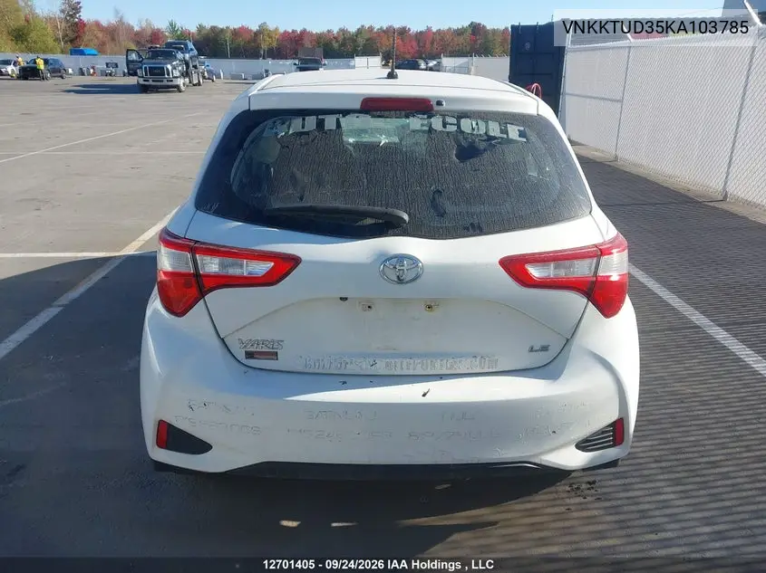 2019 TOYOTA YARIS VIN VNKKTUD35KA103785 — фото 17