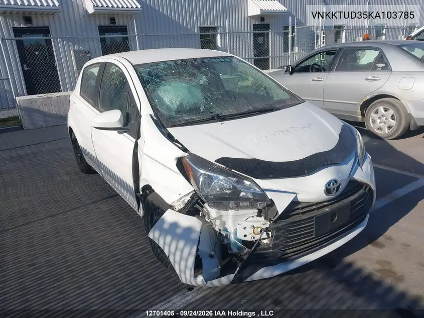 2019 TOYOTA YARIS VIN VNKKTUD35KA103785 — фото 6