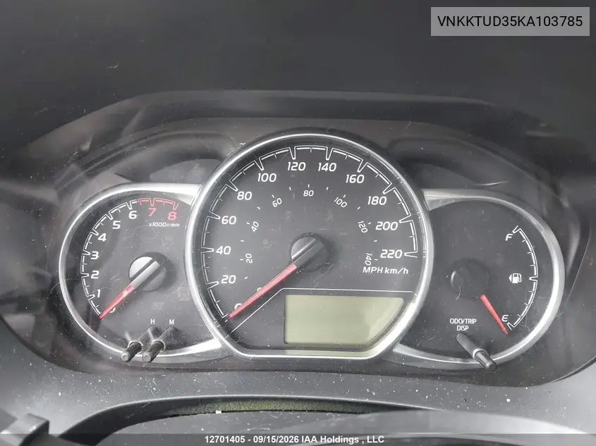 2019 TOYOTA YARIS VIN VNKKTUD35KA103785 — фото 7