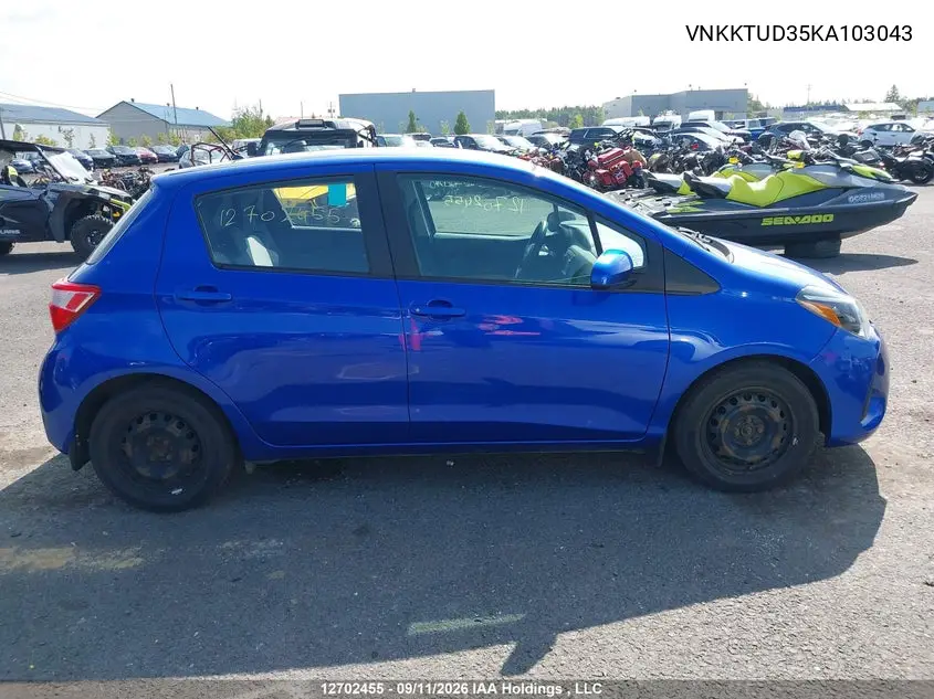 2019 TOYOTA YARIS VIN VNKKTUD35KA103043 — фото 12